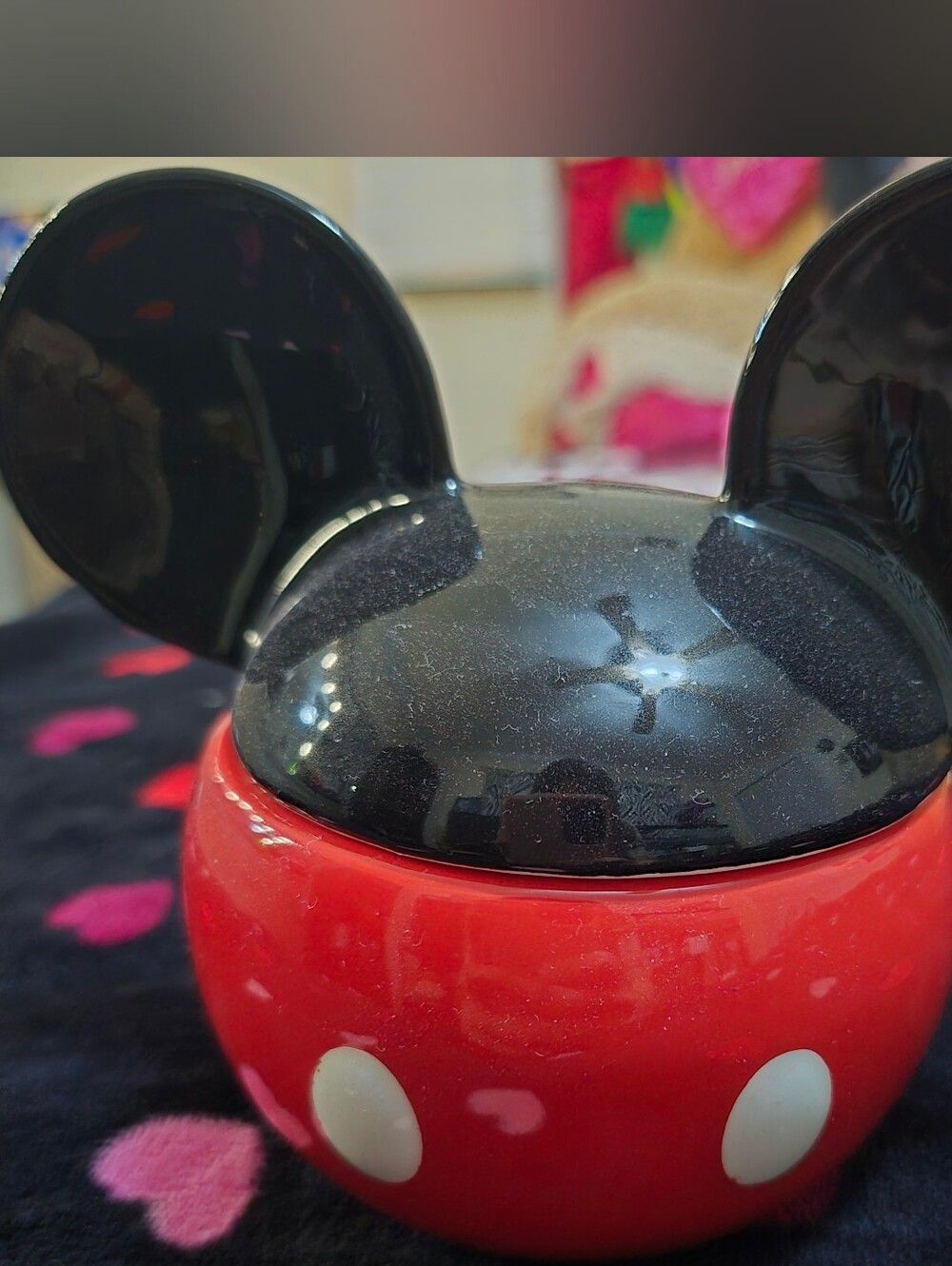 Ceramic Mickey Mouse Candle/Jewlery/Small Items Holder - Black & Red